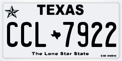 TX license plate CCL7922