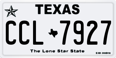 TX license plate CCL7927