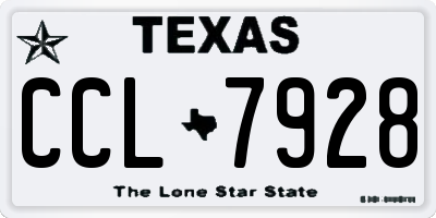 TX license plate CCL7928