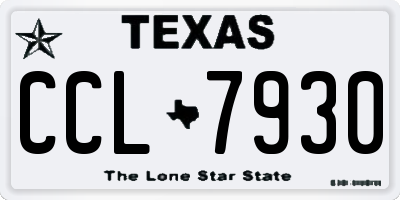 TX license plate CCL7930