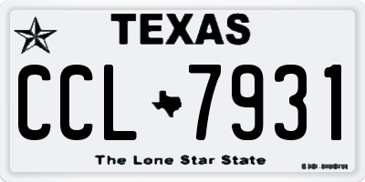 TX license plate CCL7931