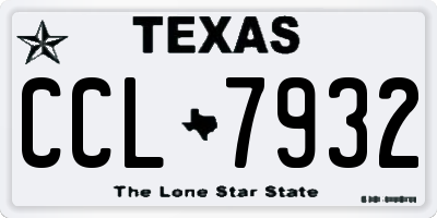 TX license plate CCL7932