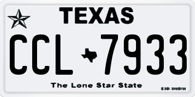TX license plate CCL7933