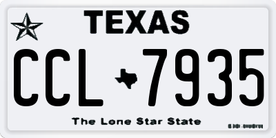 TX license plate CCL7935