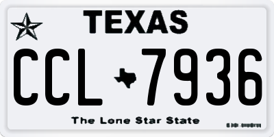 TX license plate CCL7936