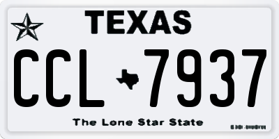 TX license plate CCL7937