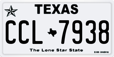 TX license plate CCL7938
