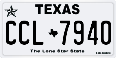 TX license plate CCL7940