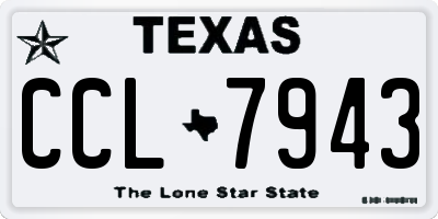 TX license plate CCL7943
