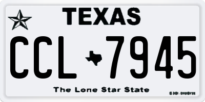 TX license plate CCL7945
