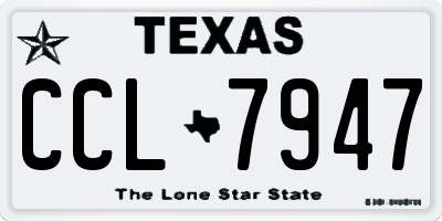 TX license plate CCL7947
