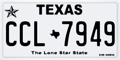 TX license plate CCL7949