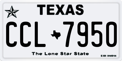 TX license plate CCL7950