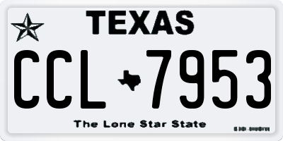 TX license plate CCL7953