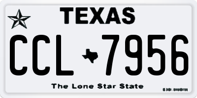 TX license plate CCL7956