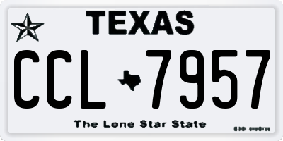 TX license plate CCL7957