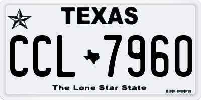 TX license plate CCL7960