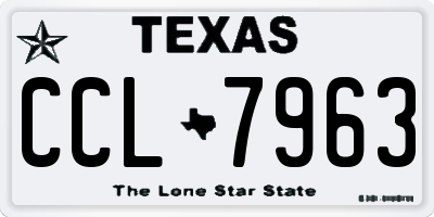 TX license plate CCL7963
