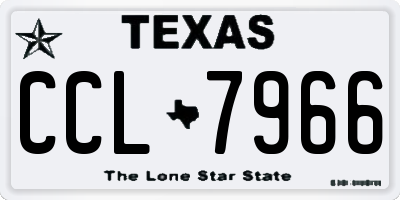 TX license plate CCL7966