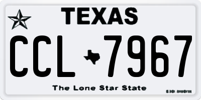 TX license plate CCL7967
