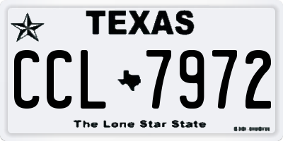 TX license plate CCL7972