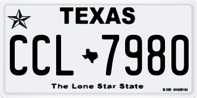 TX license plate CCL7980