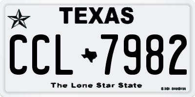 TX license plate CCL7982