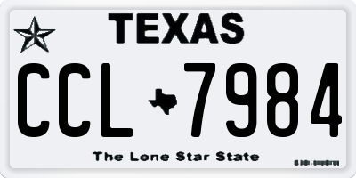TX license plate CCL7984