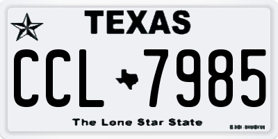 TX license plate CCL7985