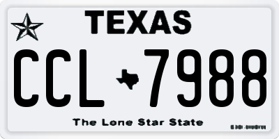 TX license plate CCL7988