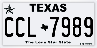TX license plate CCL7989