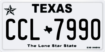 TX license plate CCL7990