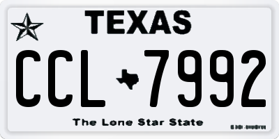 TX license plate CCL7992