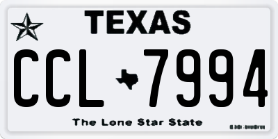 TX license plate CCL7994