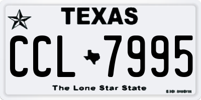 TX license plate CCL7995