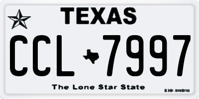 TX license plate CCL7997