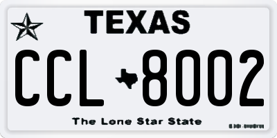 TX license plate CCL8002