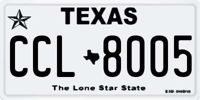 TX license plate CCL8005