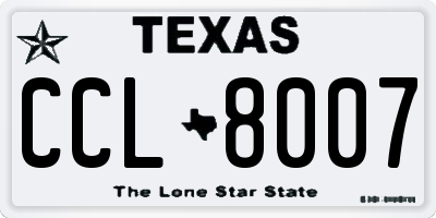 TX license plate CCL8007