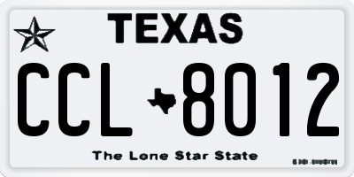 TX license plate CCL8012