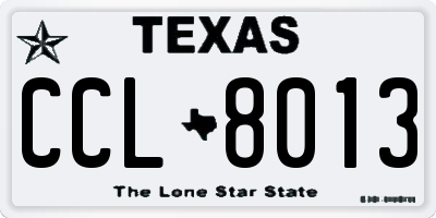 TX license plate CCL8013