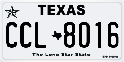 TX license plate CCL8016