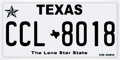 TX license plate CCL8018
