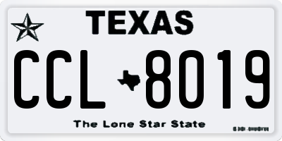 TX license plate CCL8019