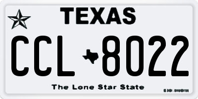 TX license plate CCL8022