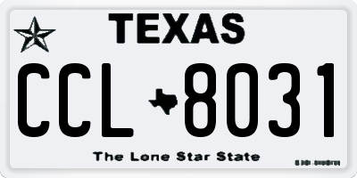 TX license plate CCL8031