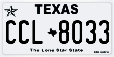 TX license plate CCL8033