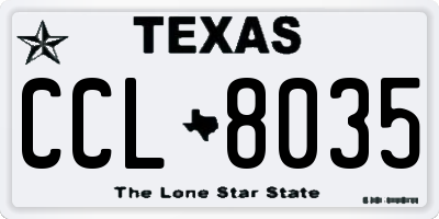 TX license plate CCL8035