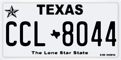 TX license plate CCL8044