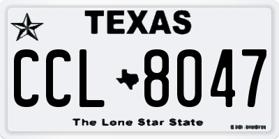TX license plate CCL8047